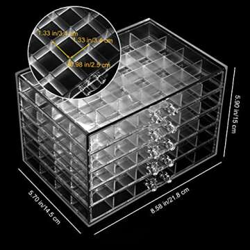 5 Tier 120Lattice nail Organizers and Storage Clear Acrylic Nail Jewellery Accessories Storage Case ...