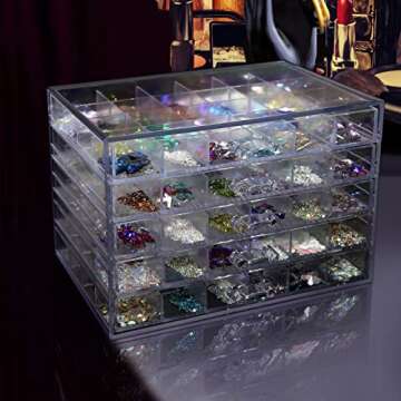 5 Tier 120Lattice nail Organizers and Storage Clear Acrylic Nail Jewellery Accessories Storage Case Holder Shelves Display Mesa Para Manicura Profesional Nail Table