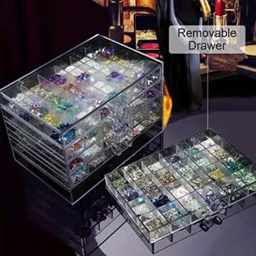 5 Tier 120Lattice nail Organizers and Storage Clear Acrylic Nail Jewellery Accessories Storage Case Holder Shelves Display Mesa Para Manicura Profesional Nail Table
