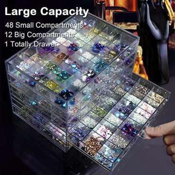 5 Tier 120Lattice nail Organizers and Storage Clear Acrylic Nail Jewellery Accessories Storage Case Holder Shelves Display Mesa Para Manicura Profesional Nail Table