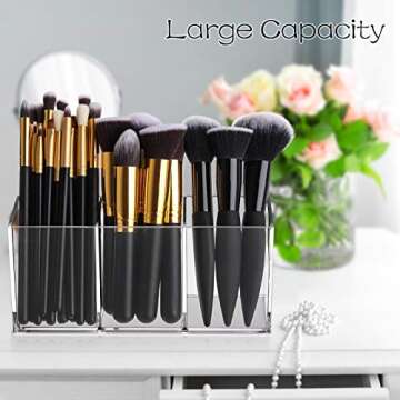 Clear Makeup Brush Holder Organizer for Vanity Storage
