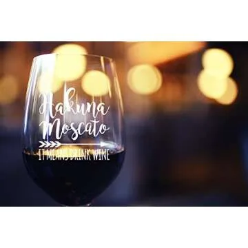 Hakuna Moscato Funny Stemless Wine Glass for Women