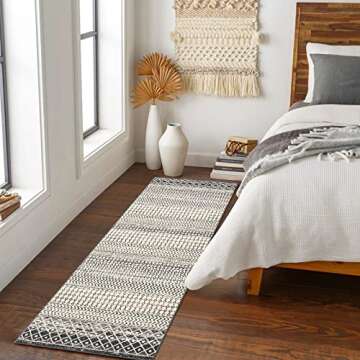 Nailttos Moroccan Hallway Runner Rug, 2x8 Ultra Soft Runner Rugs with Rubber Backing Non Slip, Washa...