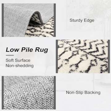 Nailttos Moroccan Hallway Runner Rug, 2x8 Ultra Soft Runner Rugs with Rubber Backing Non Slip, Washable Bathroom Runner Rug Distressed Floor Carpet Runner for Entryway Kitchen Bedroom Laundry Room