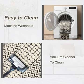 Nailttos Moroccan Hallway Runner Rug, 2x8 Ultra Soft Runner Rugs with Rubber Backing Non Slip, Washable Bathroom Runner Rug Distressed Floor Carpet Runner for Entryway Kitchen Bedroom Laundry Room