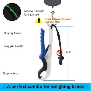 Fishfun Digital Fish Scale with Lip Gripper - Accurate 110lb