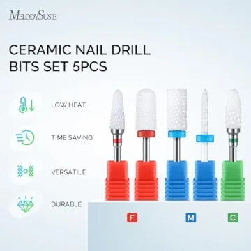 MELODYSUSIE Ceramic Nail Drill Bits Set for Professionals