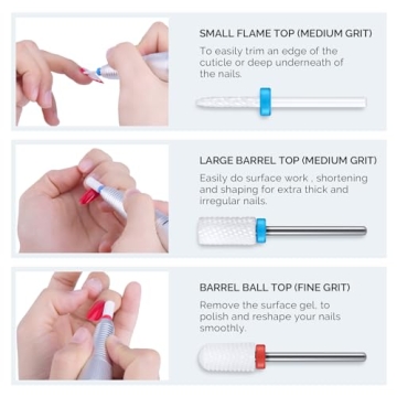 MELODYSUSIE Ceramic Nail Drill Bits Set for Professionals