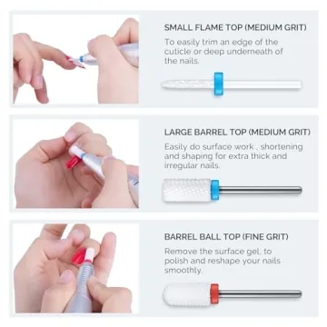 MELODYSUSIE Ceramic Nail Drill Bits Set for Professionals