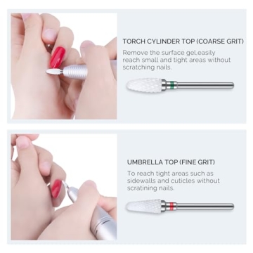 MELODYSUSIE Ceramic Nail Drill Bits Set for Professionals