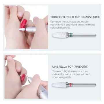 MELODYSUSIE Ceramic Nail Drill Bits Set for Professionals