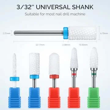 MELODYSUSIE Ceramic Nail Drill Bits Set for Professionals