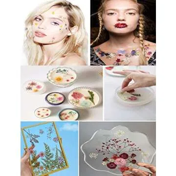 148PCS Pink Dried Flowers & Butterfly Stickers Craft Set