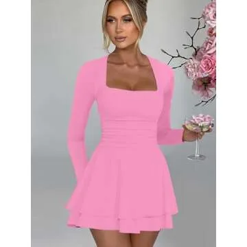 Stylish Kaximil Women's Mini Dress - Ruffle Hem Cut