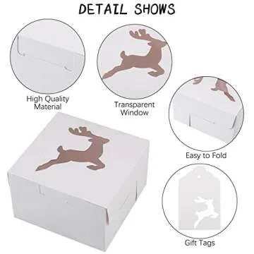 Fovths 24-Piece Christmas Cookie Boxes for Festive Treats