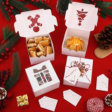 Fovths 24-Piece Christmas Cookie Boxes for Festive Treats