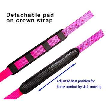 T TEKE Adjustable Horse Halters by Heavy Duty Soft Nylon, Padded with Anti-rubbing Waffle Neoprene on Both Crown & Nose