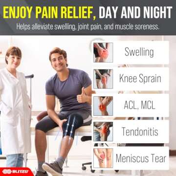 Knee Brace for Women & Men, 2 Pack Compression Knee Brace, Knee Support Sleeve for Pain Relief, Running, Workout, Sports, Knee Braces for ACL, Meniscus Tear, Arthritis and Injury Recovery Black M