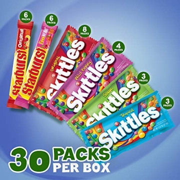 SKITTLES & STARBURST Variety Pack 30 Count Chewy Candy