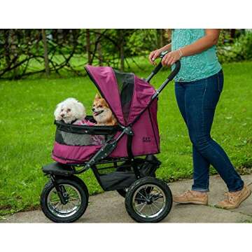 Pet Gear NO-ZIP Double Pet Stroller - Zipperless Entry for Pets