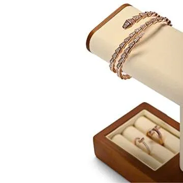 Oirlv Solid Wood Watch Display Stand T-bar Watch Stand for Men and Women Jewelry Accessory Organizer for Store and Home(SM19201)