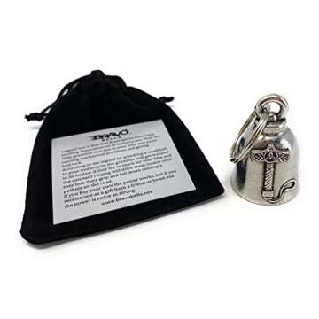 Bravo Bells Mjolnir Thor's Hammer Bell - Biker Ride Bell Accessory or Key Chain for Good Luck on the Road - Made in the USA