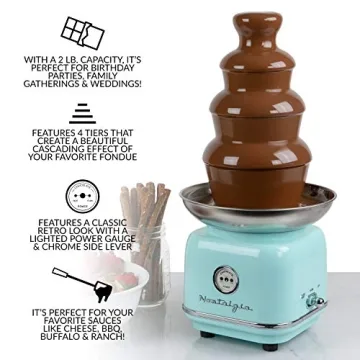 Nostalgia 4-Tier Electric Chocolate Fondue Fountain Party Essential