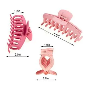 Stylish 6 Colors Large Hair Claw Clips for All Hair Types