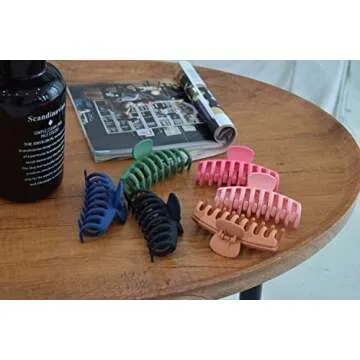 Stylish 6 Colors Large Hair Claw Clips for All Hair Types
