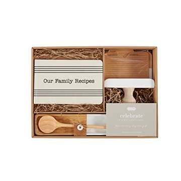 Mud Pie Recipe Gift Box Set | Includes Recipe Book, Recipe Card Holder and Spoon Rest