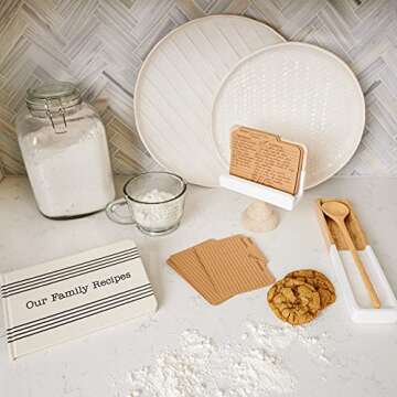 Mud Pie Recipe Gift Box Set | Includes Recipe Book, Recipe Card Holder and Spoon Rest