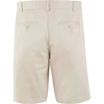 Tommy Hilfiger Boys Adjustable Waist Flat Front Twill Blend Shorts US 12 Khaki