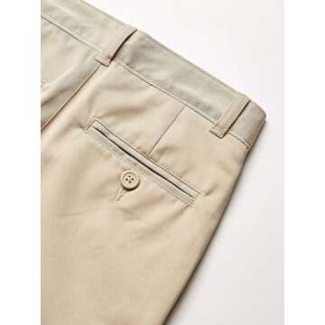 Tommy Hilfiger Boys Adjustable Waist Flat Front Twill Blend Shorts US 12, Khaki