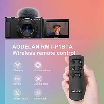 Wireless Shutter Release Camera Remote Control for Sony A7 III, A7R III, A6100, A6400, A6600, RX100 ...