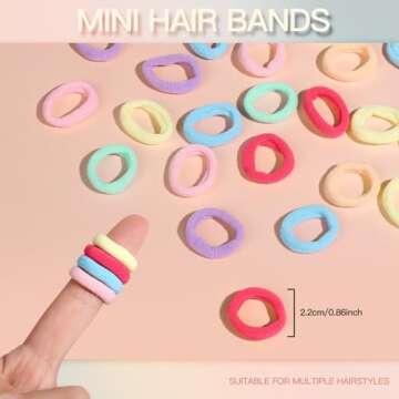 YGDZ Baby Hair Ties, 300pcs Elastic Toddler Hair Ties for Little Girls Kids, Small Mini Hair Bands S...