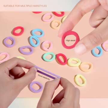 YGDZ Baby Hair Ties, 300pcs Elastic Toddler Hair Ties for Little Girls Kids, Small Mini Hair Bands Soft Ponytail Holders Hair Accessories, Multicolor