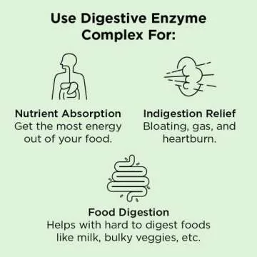 Nbpure Vegan Digestive Enzyme Complex – Daily Bloating, Gas, & Food Digestive Support for Women & ...