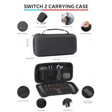 Complete Switch 2 Accessories Bundle with Case & Grips