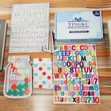 TINGKU 25 Tokens Smiley Face Magnetic Reward Behavior Jar for Kids, Classroom Reward System, Family Magnetic Reward Chore Jar for Children, Magnetic Incentive Jar for Toddler Boys/Girls at Home