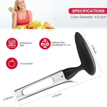 SCHVUBENR Premium Apple Corer Tool - Effortless Fruit Core Remover with Ergonomic Design
