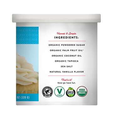 Miss Jones Baking Organic Buttercream Frosting, Perfect for Icing and Decorating, Vegan-Friendly: Va...
