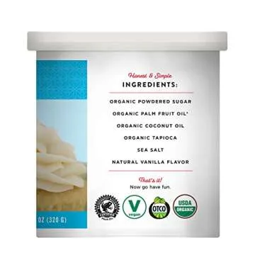 Miss Jones Baking Organic Buttercream Frosting, Perfect for Icing and Decorating, Vegan-Friendly: Va...
