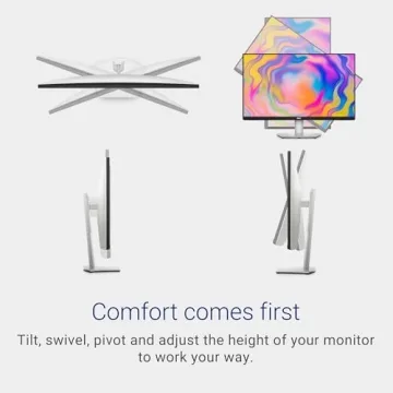 Dell S2722QC Monitor - 27 inch 4K USB-C , UHD (3840 x 2160) Display, 60Hz Refresh Rate, 8MS Grey-to-Grey Response Time, Built-in Dual 3W Speakers, 1.07 Billion Colors - Platinum Silver