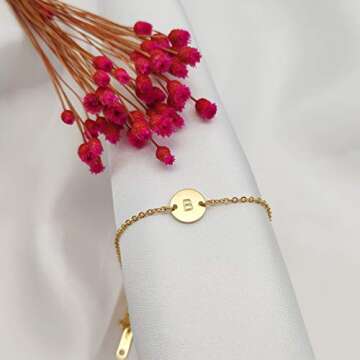 Personalized Initial Bracelet - 18K Gold Plated Charm Bracelet