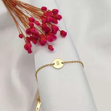 Personalized Initial Bracelet - 18K Gold Plated Charm Bracelet