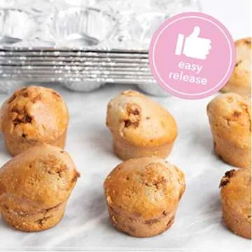 PLASTICPRO Aluminum Foil Muffin Pans Reusable and Disposable, Holds 6 Cupcakes/Muffin & Pie foil Pan Pack of 10