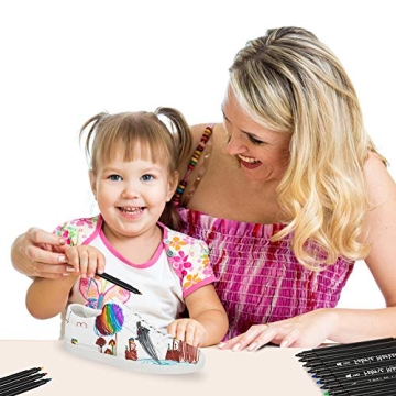 JR.WHITE Permanent Fabric Markers Set of 24 Vibrant Colors