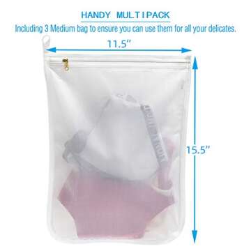 TENRAI 3 Pack Delicates Laundry Bags - Protect Clothing with YKK Zippers