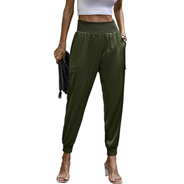 PRETTYGARDEN Women's Satin Jogger Pants | Comfy, Stylish, Versatile!