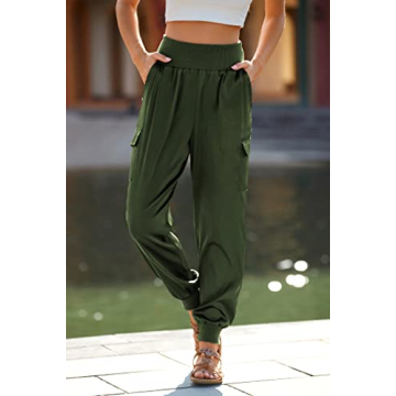 PRETTYGARDEN Women's Satin Jogger Pants Casual Comfort